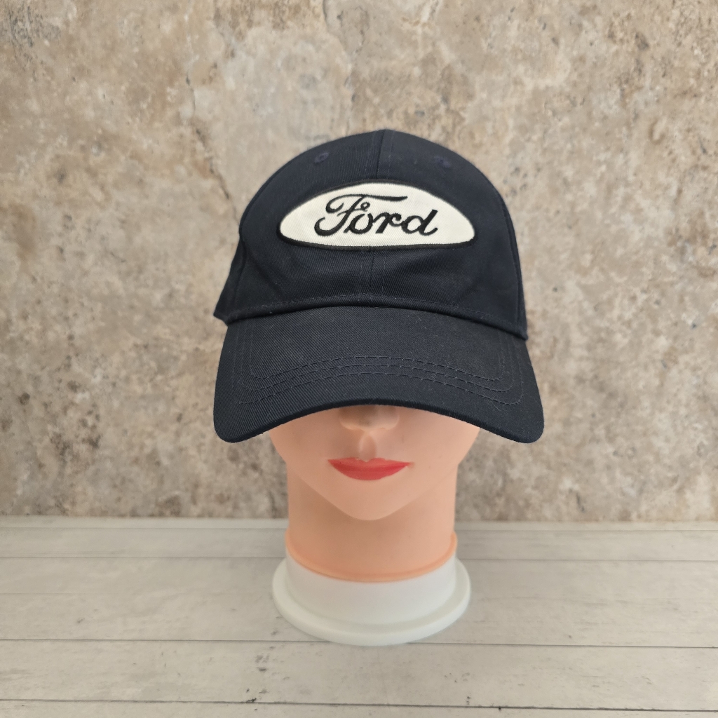 Infinity Headwear Ford Embroidered Patch Navy Blue Adjustable Hat